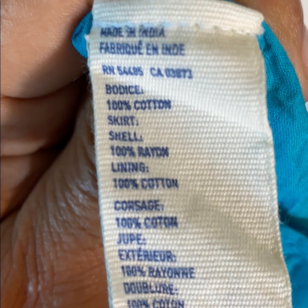 American Eagle sundress white and ombré turquoise - Picture 10 of 13